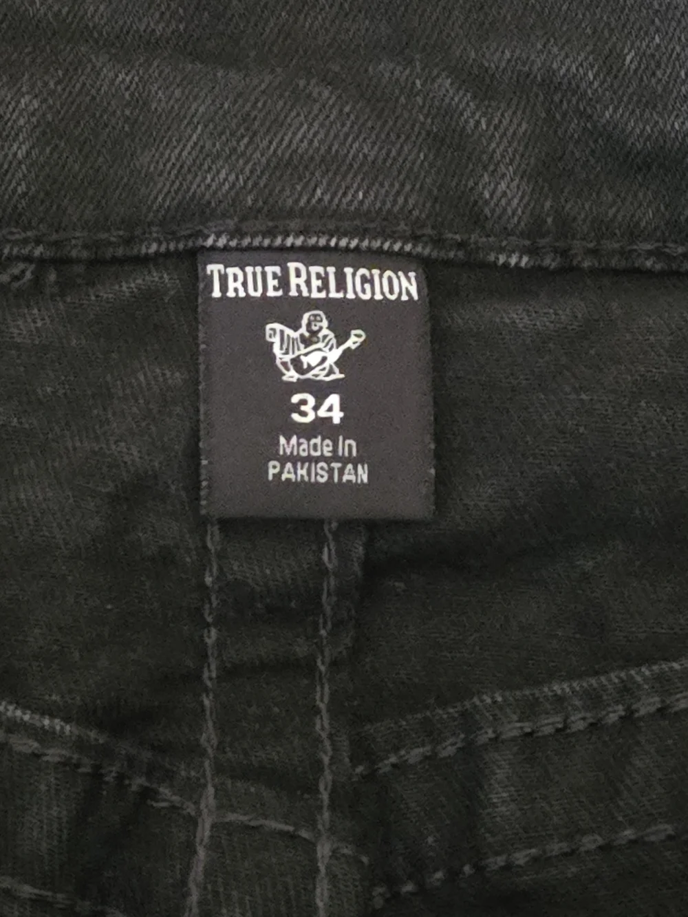 True Religion Ricky Jeans Mens 34 X 30 Black Relaxed Straight Flap Pocket Denim